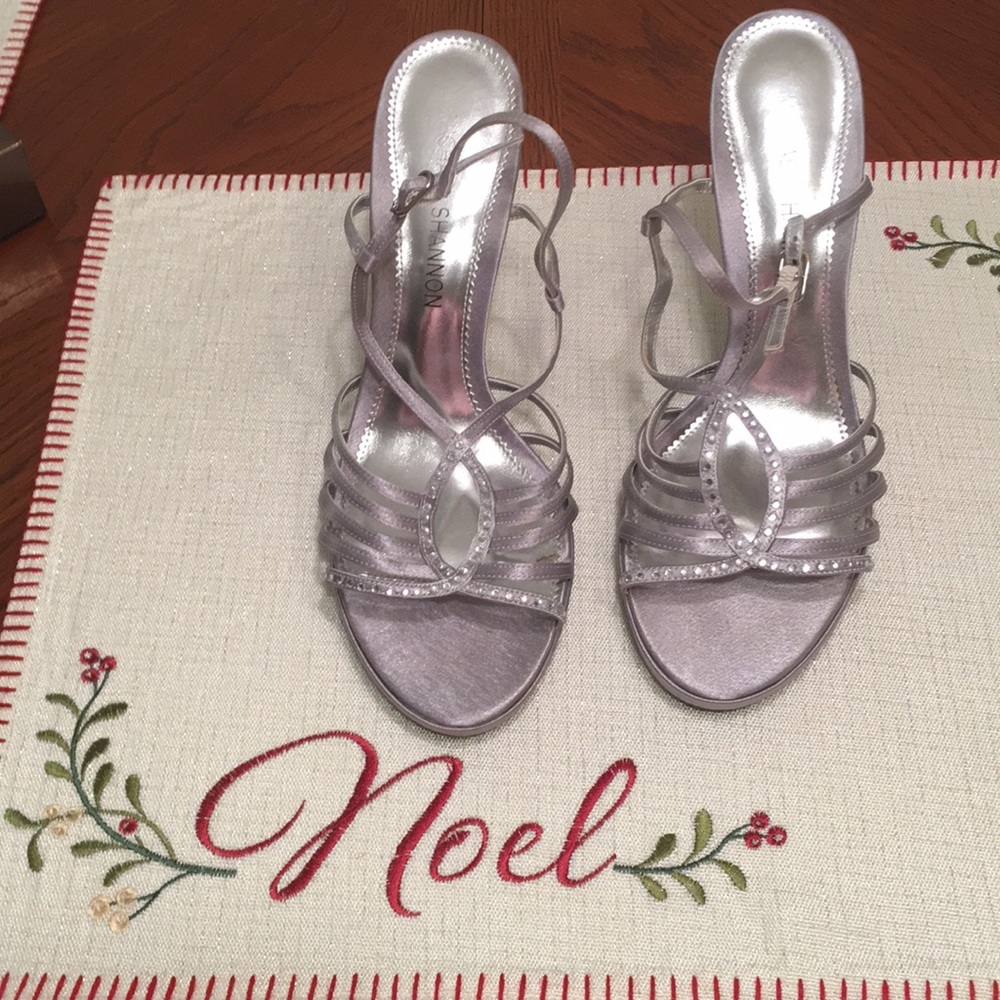 Silver high heels